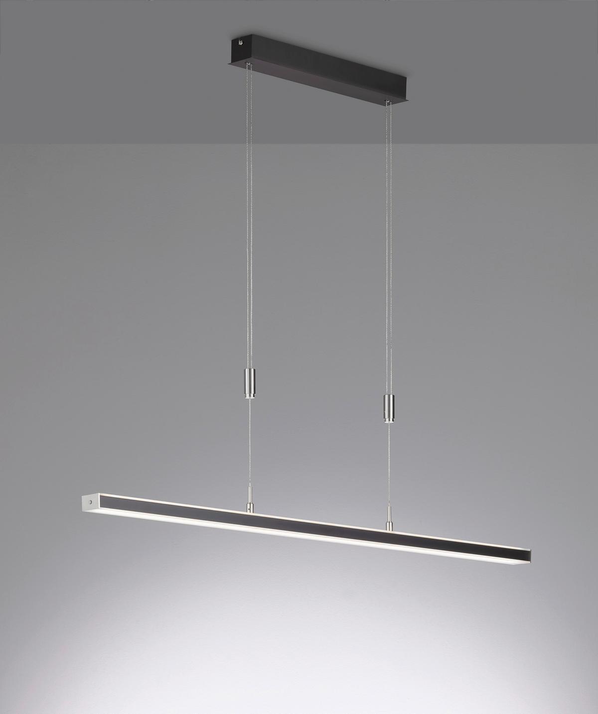 Led-hängeleuchte 60538 - Schwarz/Nickelfarben, Design, Metall (115/7/90cm) - Fischer & Honsel