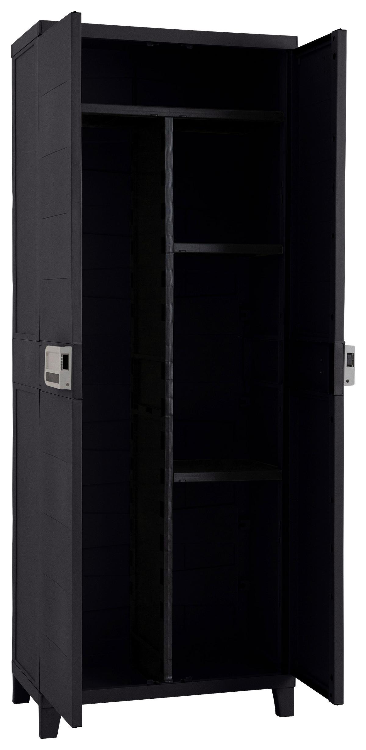 Geräteschrank 66/172/40 cm - Anthrazit, Basics, Kunststoff (66/172/40cm)