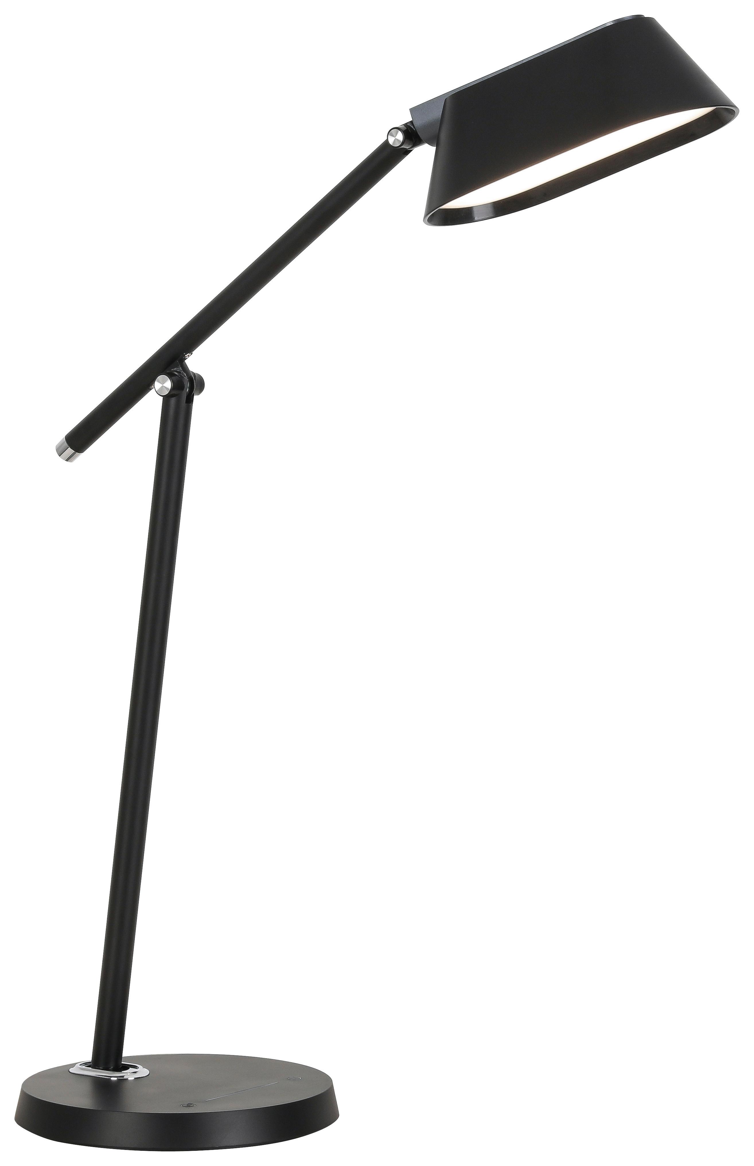 Schreibtischleuchte Christa - Chromfarben/Schwarz, Design, Kunststoff/Metall (46/46/18-79cm) - James Wood