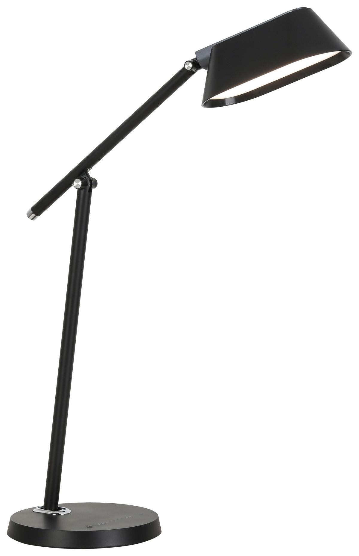 Schreibtischleuchte Christa - Chromfarben/Schwarz, Design, Kunststoff/Metall (46/46/18-79cm) - James Wood
