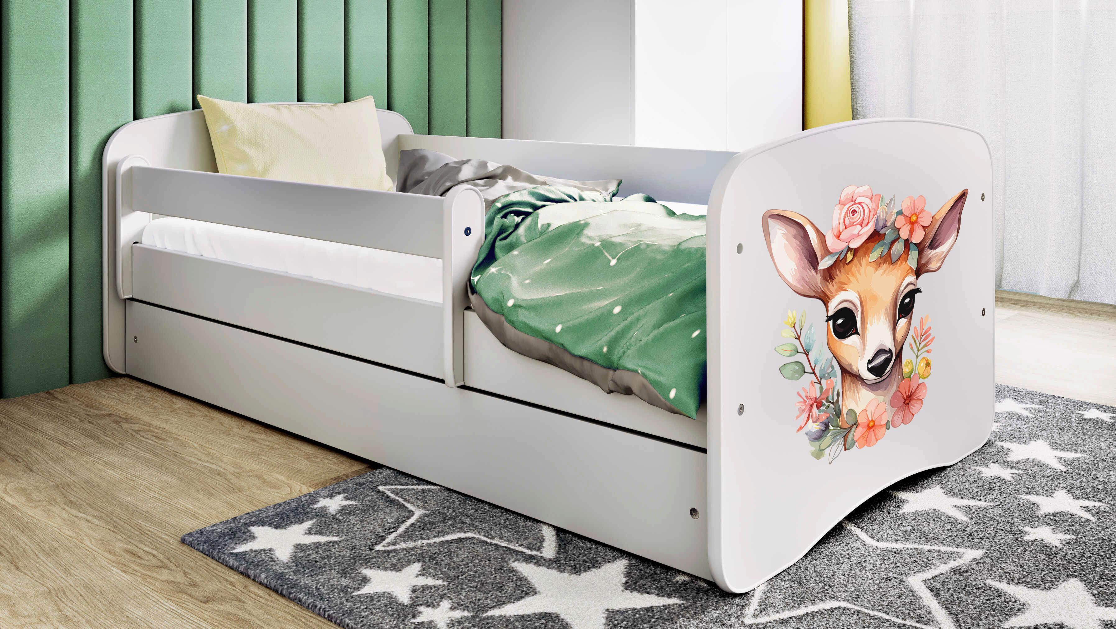 Kinder-/Juniorbett Babydreams Inkl. Matratze 80x160 - Birkefarben/Weiß, MODERN, Holz/Holzwerkstoff (80/160cm) - MID.YOU