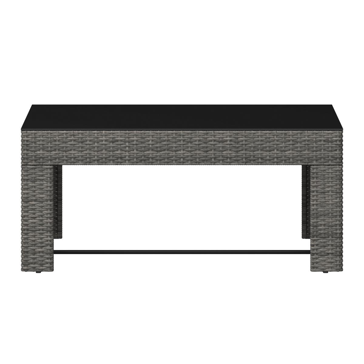 Loungegarnitur Tripolis - Schwarz/Grau, MODERN, Glas/Kunststoff (192/192cm) - Beldano