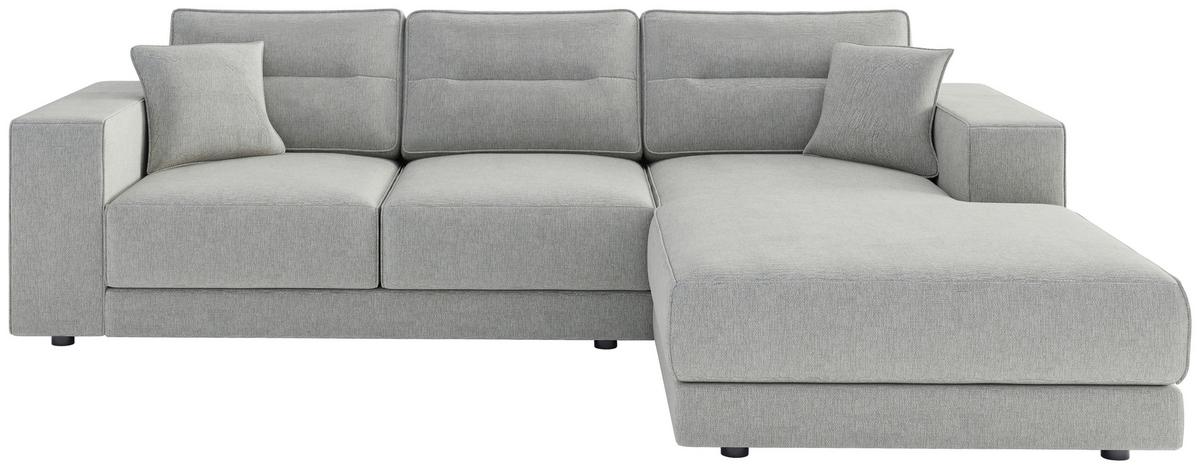 Ecksofa Verona Beige S: 272x195 Cm - Edelstahlfarben/Beige, Design, Textil (272/195cm) - Livetastic