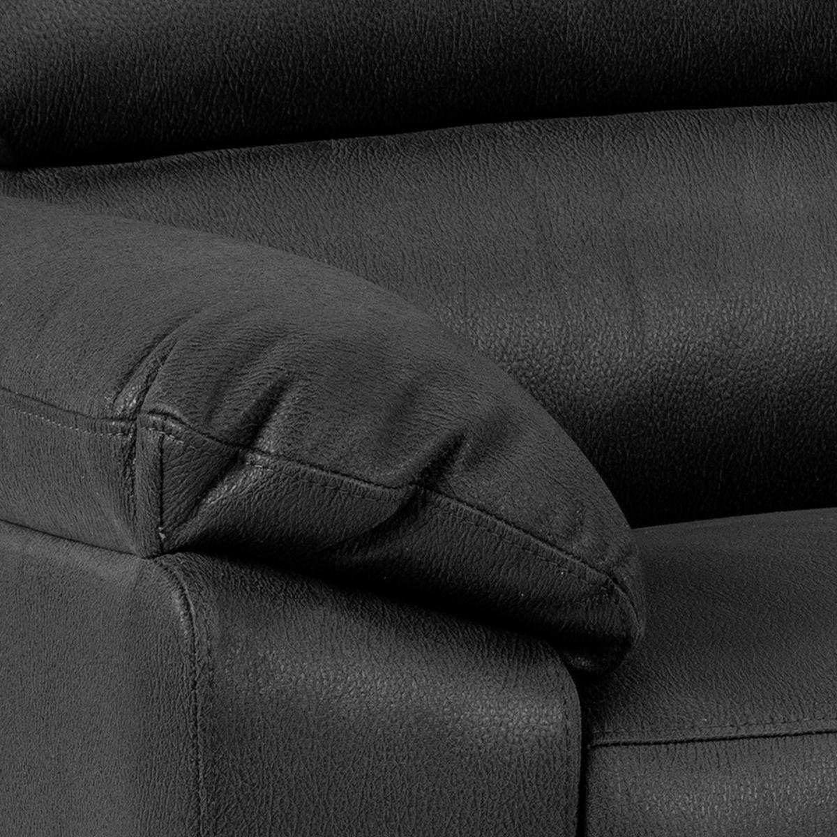 3-sitzer-sofa Rana - Schwarz/Grau, KONVENTIONELL, Textil (215/102/96cm) - MID.YOU
