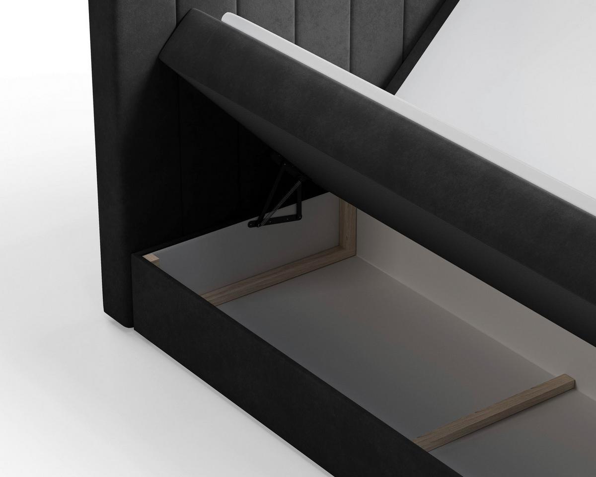 BOXBETT Lila Schwarz 160x200cm - Schwarz, MODERN, Holz/Kunststoff (160/200cm) - MID.YOU