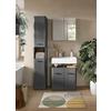 Badezimmer Soft Grau Hg B: 90 cm - Grau Hochglanz/Schwarz, MODERN, Holzwerkstoff (90cm) - MID.YOU