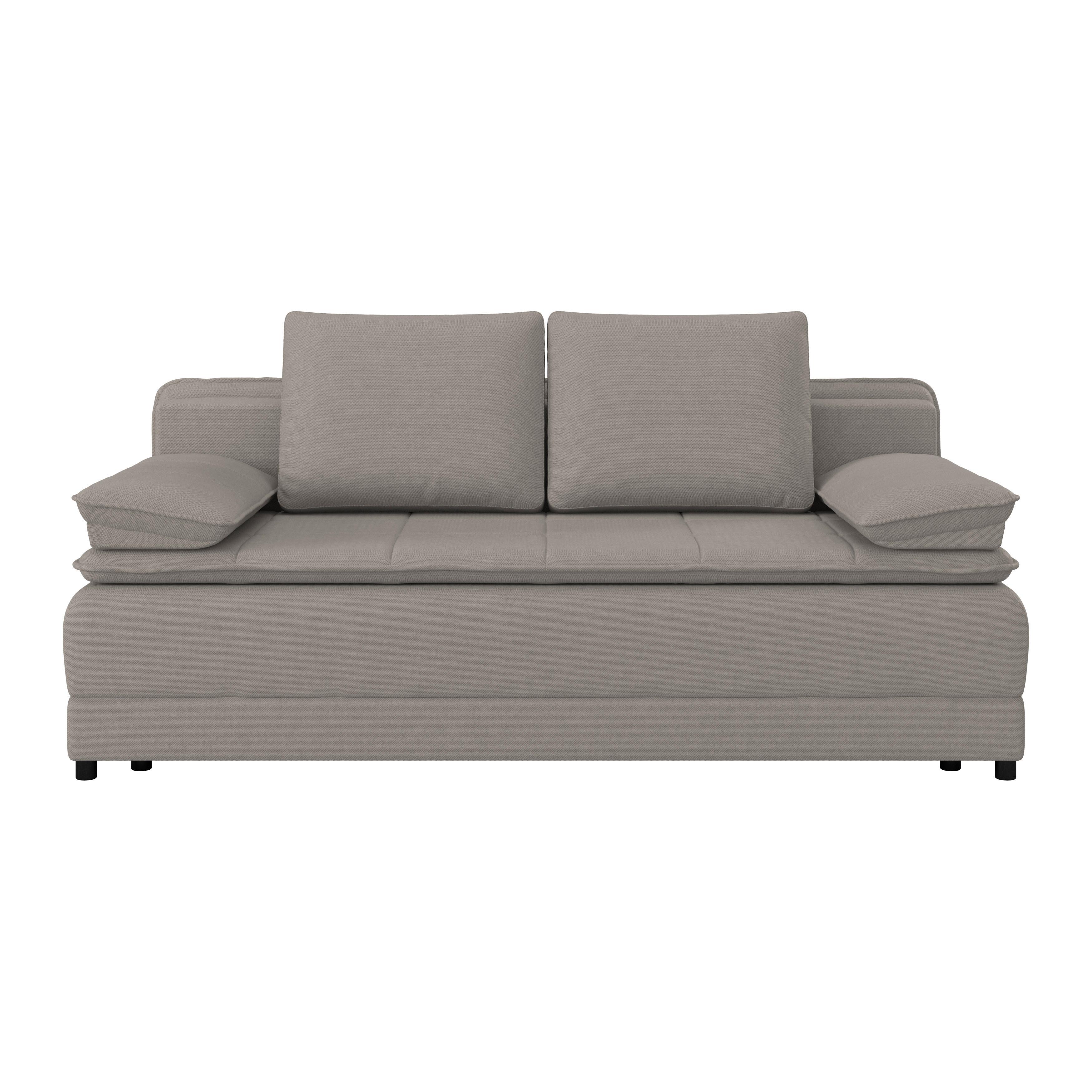 Schlafsofa Alice - Taupe/Schwarz, MODERN, Textil (202/73-92/105cm)