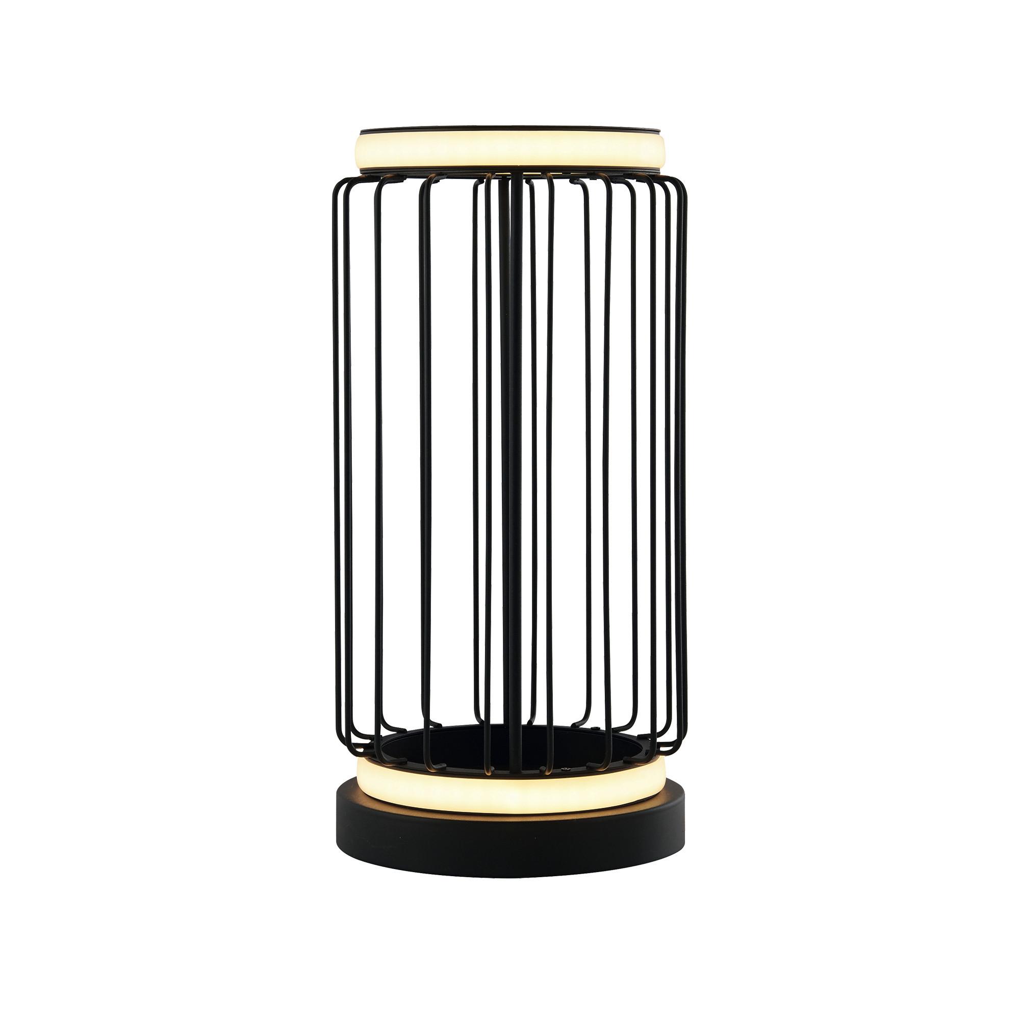 LED-Tischleuchte Circolo Cage Eu54210-1bk - Schwarz/Weiß, Basics, Kunststoff/Metall (16/33cm)