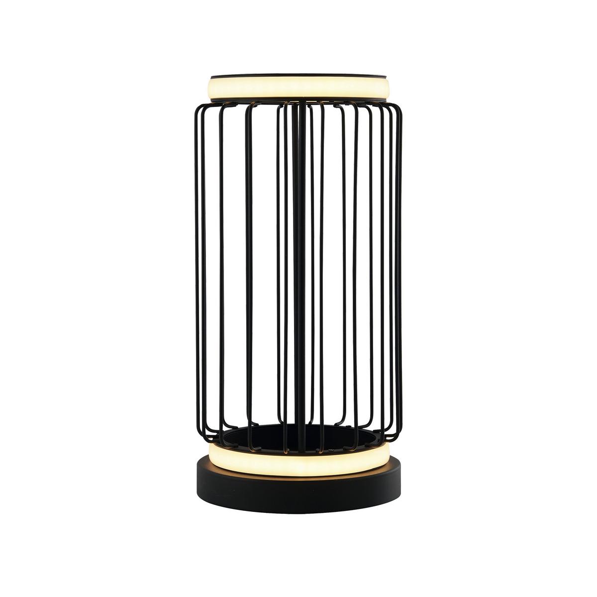 LED-Tischleuchte Circolo Cage Eu54210-1bk - Schwarz/Weiß, Basics, Kunststoff/Metall (16/33cm)