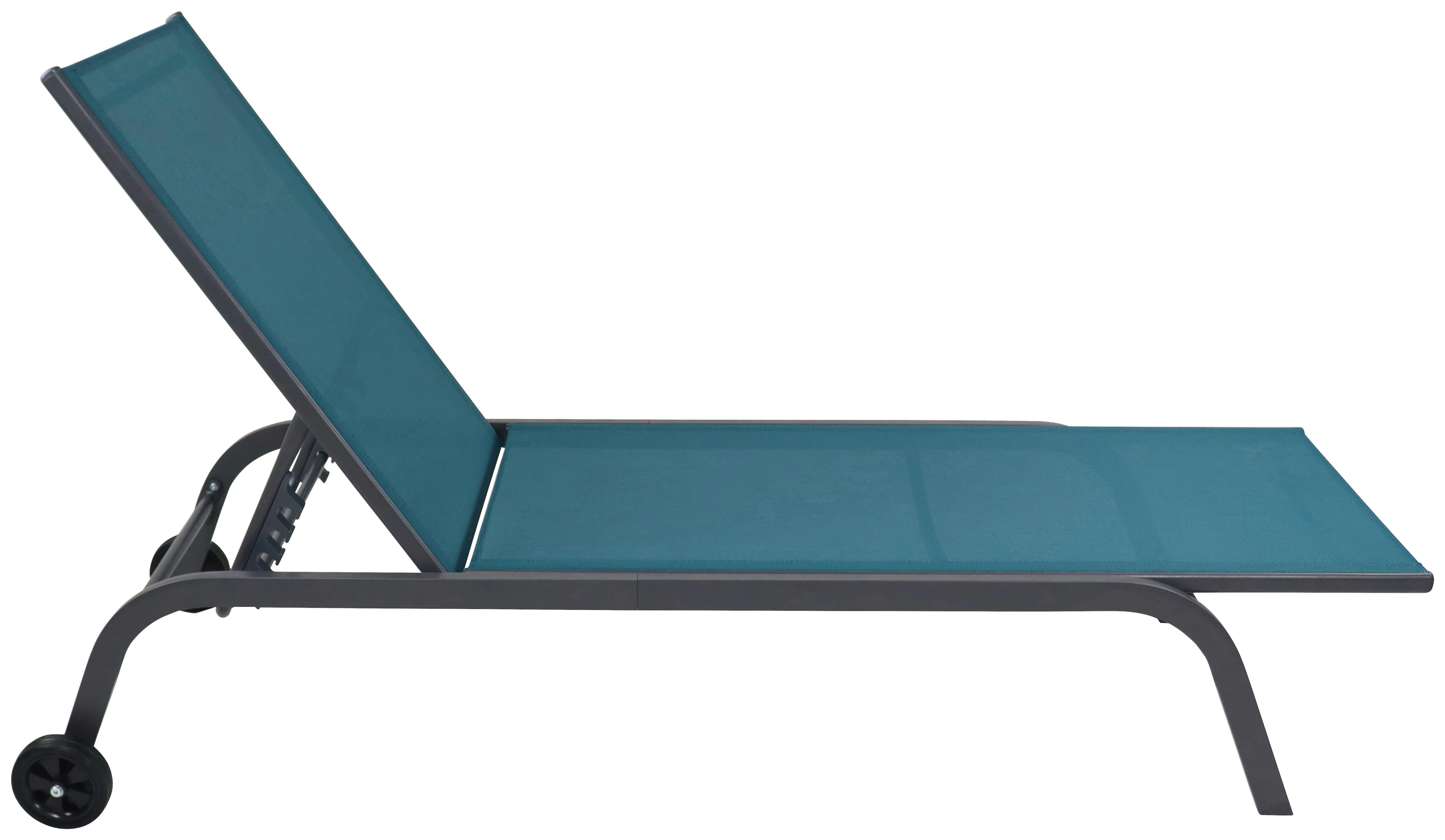 Sonnenliege Sonlas Klappbar - Blau, MODERN, Kunststoff/Textil (32/58/192cm) - Ambia Garden