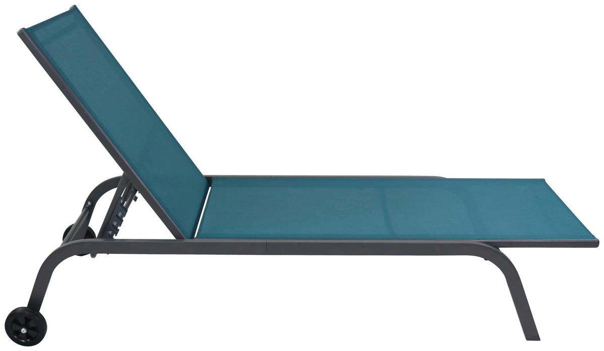 Sonnenliege Sonlas Klappbar - Blau, MODERN, Kunststoff/Textil (32/58/192cm) - Ambia Garden