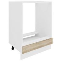 Herdumbauschrank Esilo B: 60 cm Weiß/Eiche Dekor - Weiß/Sonoma Eiche, KONVENTIONELL, Holzwerkstoff (60/82/46cm) - MID.YOU