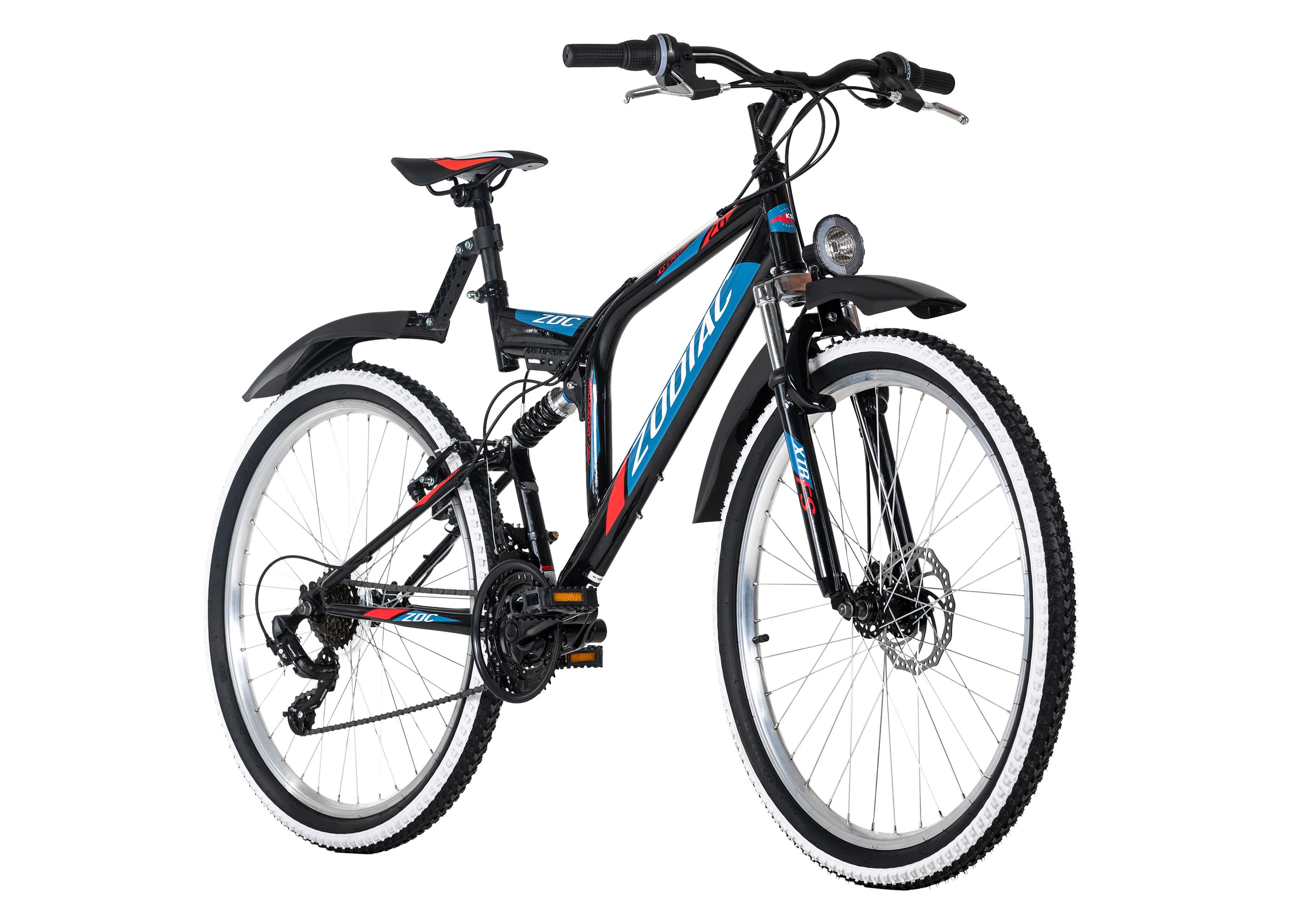 Mountainbike Fully 26 Zoll Zodiac 21 Gänge - Schwarz, Basics, Metall (180/70/100cm) - KS Cycling