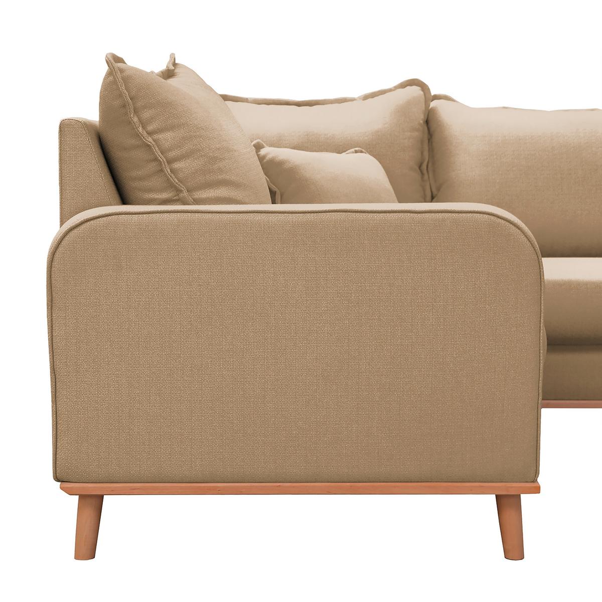 Wohnlandschaft Beata Sandfarben U: 167x296x170 cm - Sandfarben/Wengefarben, Design, Textil (167/296/170cm) - Livetastic