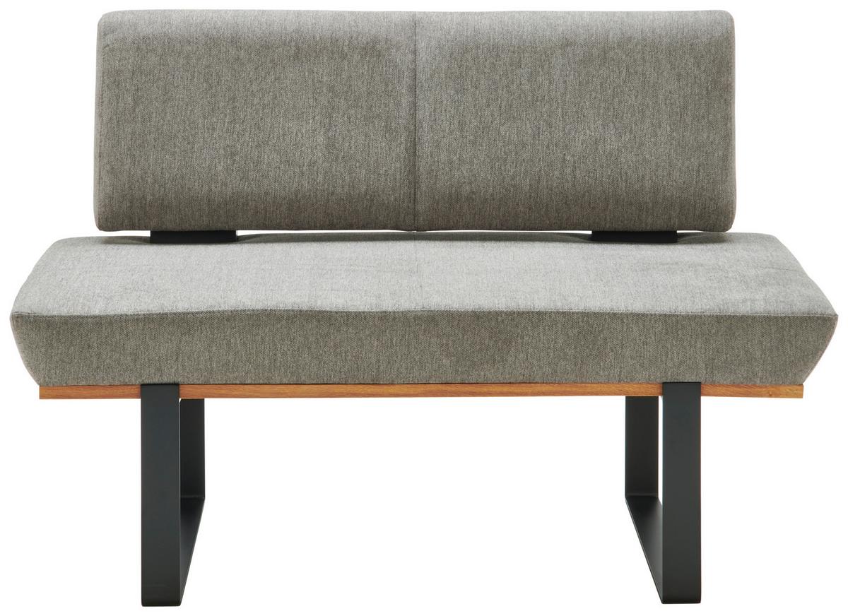 Sitzbank Mit Lehne Gepolstert Grau/schwarz Tristan B: 130 Cm - Schwarz/Grau, MODERN, Holz/Textil (130/48/90cm) - James Wood