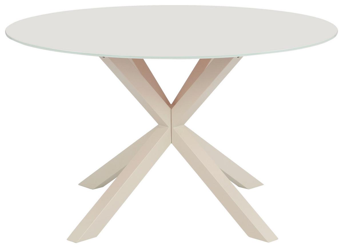 Esstisch Vanda Kaschmir D: 130 cm - Kaschmir, MODERN, Glas/Metall (130/130/75,5cm) - P & B