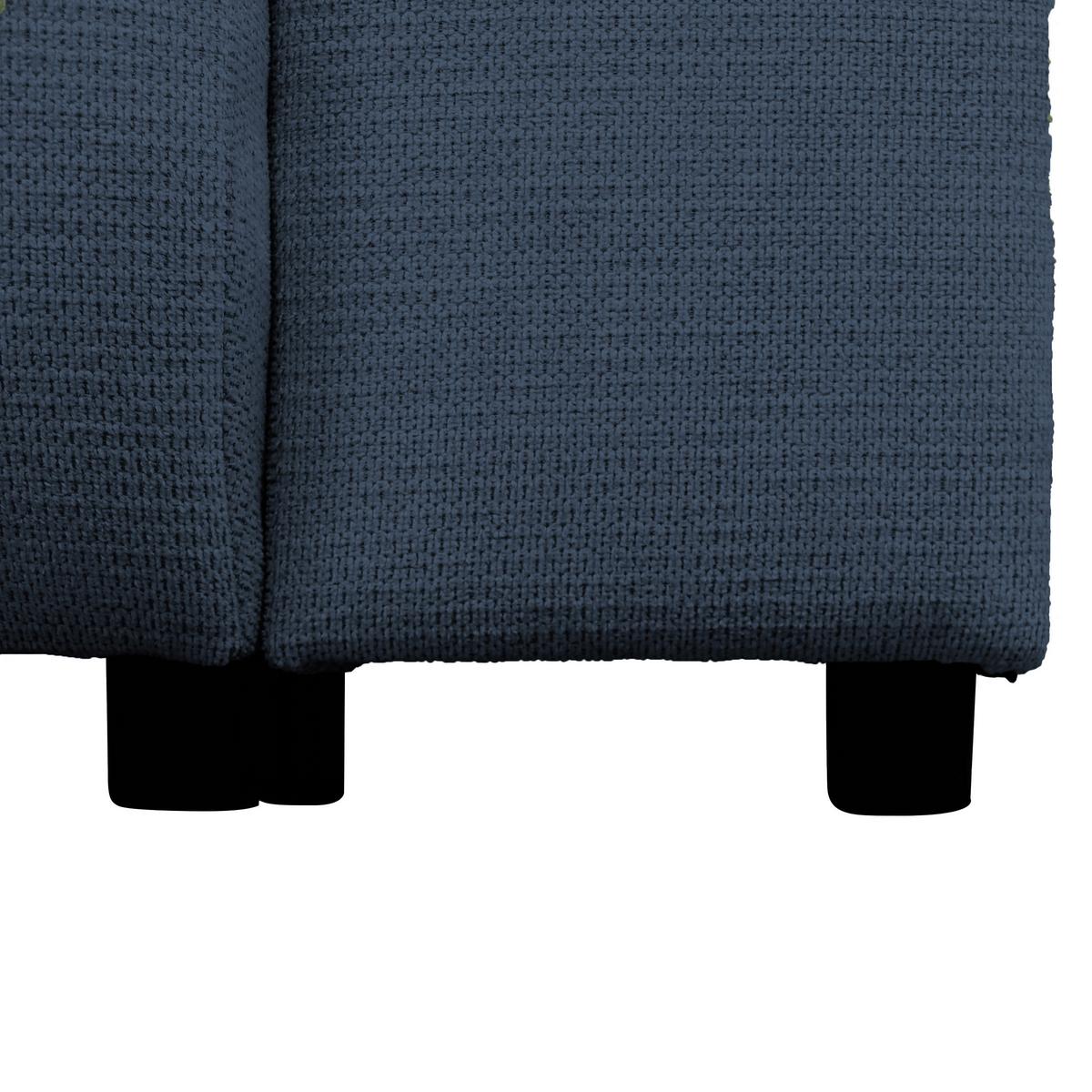 Ecksofa Velo Dunkelblau S: 160x250 Cm - Schwarz/Dunkelblau, Design, Textil (160/250cm) - MID.YOU