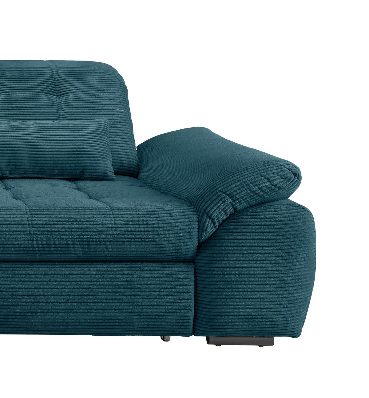 Ecksofa mit Bettkasten Rigatti Petrol S: 184x314 cm - Petrol/Schwarz, MODERN, Textil (184/314cm) - Livetastic