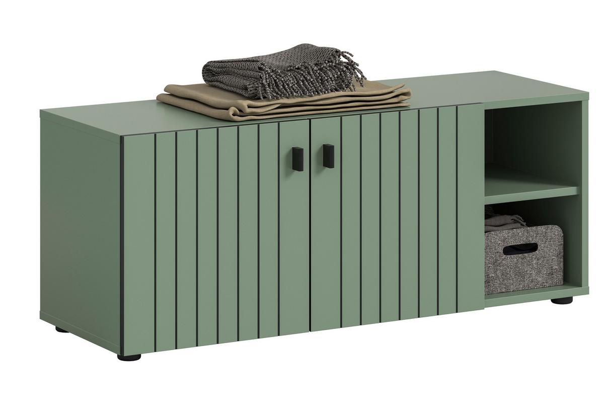 Sitzbank Station Graugrün B: 106cm - Graugrün, Design, Holzwerkstoff (106/43/37cm) - MID.YOU