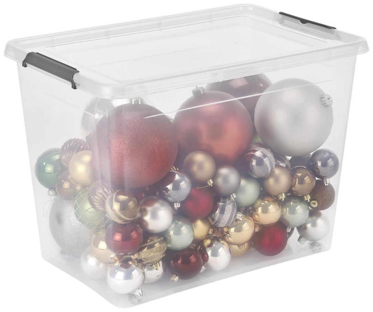 Aufbewahrungsbox M. Deckel Lars 80l, 58x39x42 Cm - Transparent, Basics, Kunststoff (58/39/42cm) - Homezone