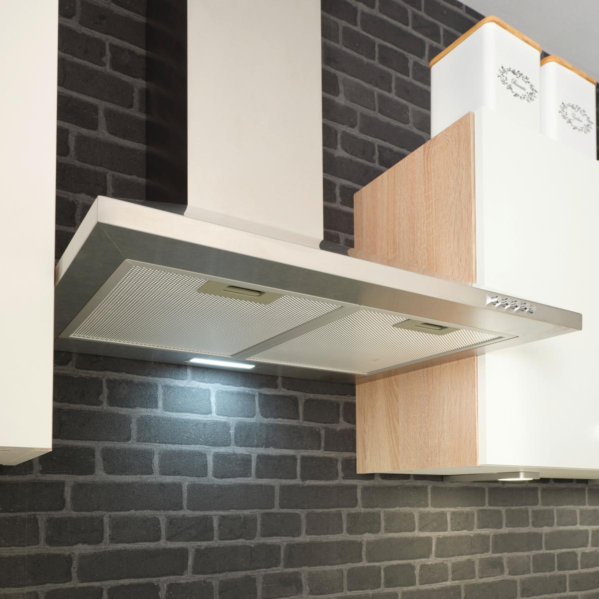 Kuchynský blok LEXA vrát.5 spotrebičov,šírka 280cm - biela/farba ušľachtilej ocele, Modern, kompozitné drevo/plast (280/200/60cm) - Based