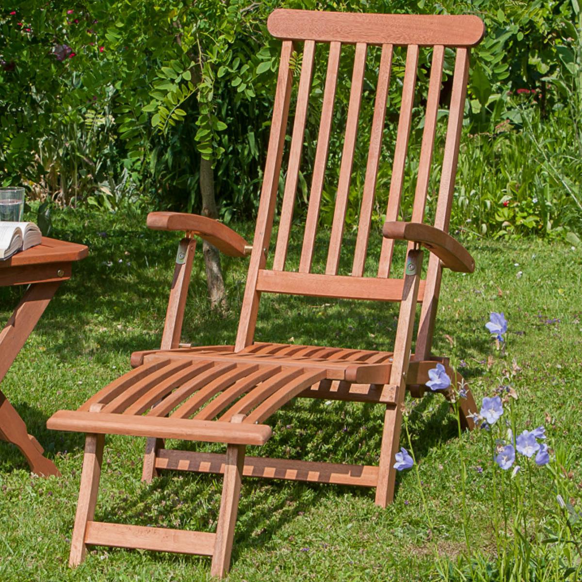 GARTEN-RELAXLIEGE Eukalyptusholz klappbar - Naturfarben, KONVENTIONELL, Holz (58/92/144cm) - Gardenson