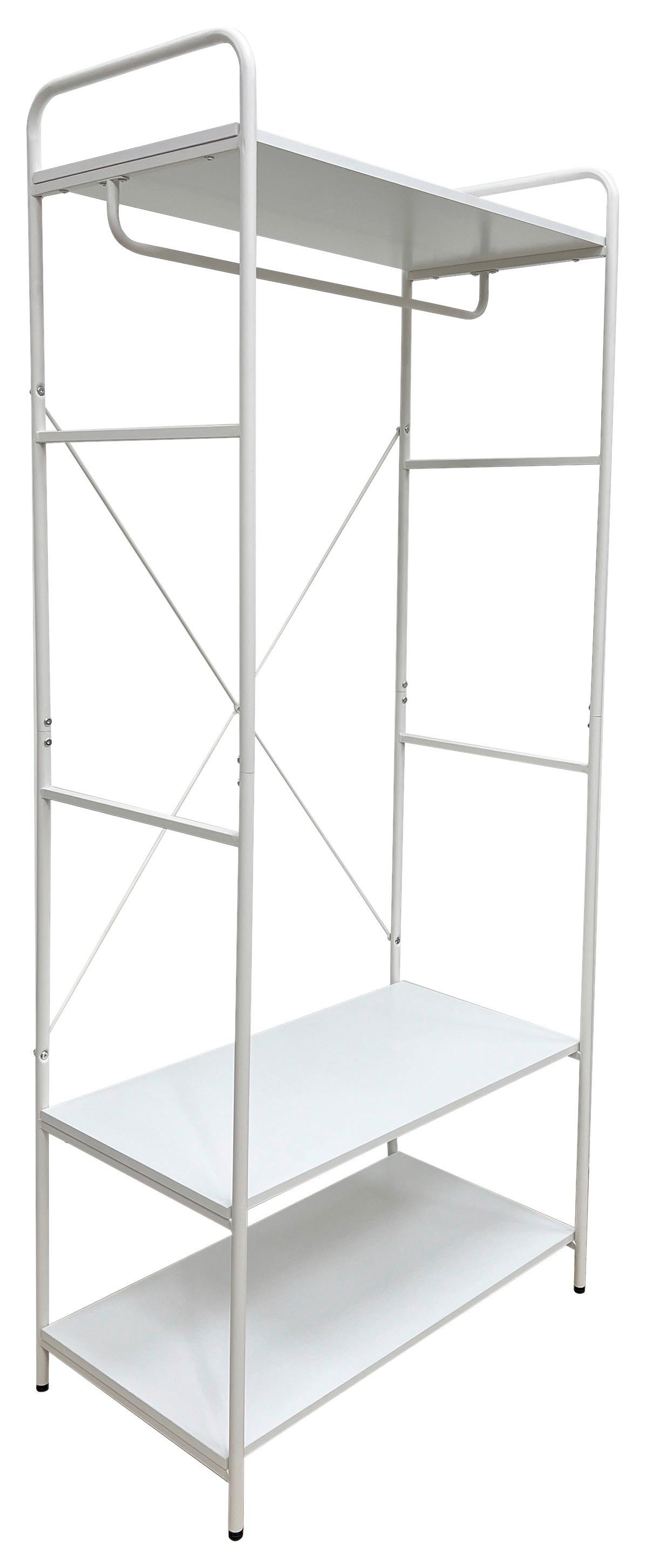 ŠATNÍ STOJAN ROBERTO -EXKLUSIV- - bílá, Konvenční, kov/kompozitní dřevo (80/190/44cm) - Mömax