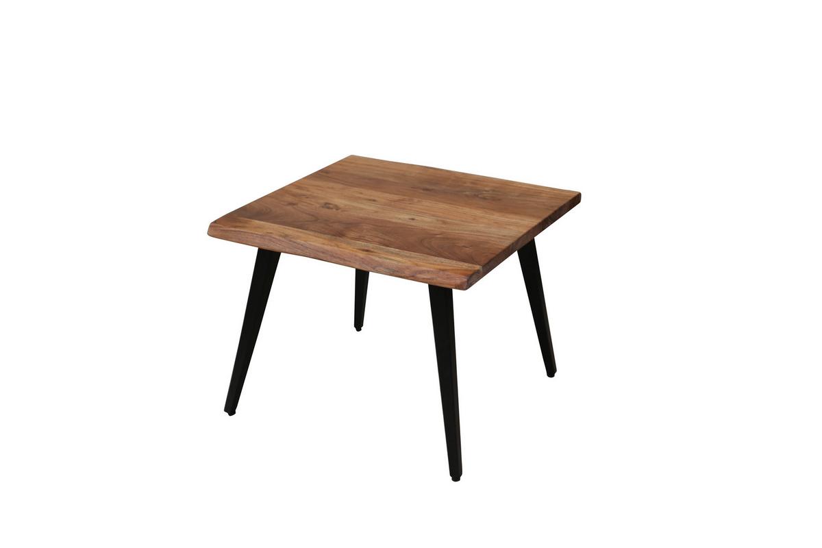Couchtisch Holz Massiv/metall Caddy Akazie/schwarz - Schwarz/Akaziefarben, MODERN, Holz/Metall (60/60/45cm) - MID.YOU