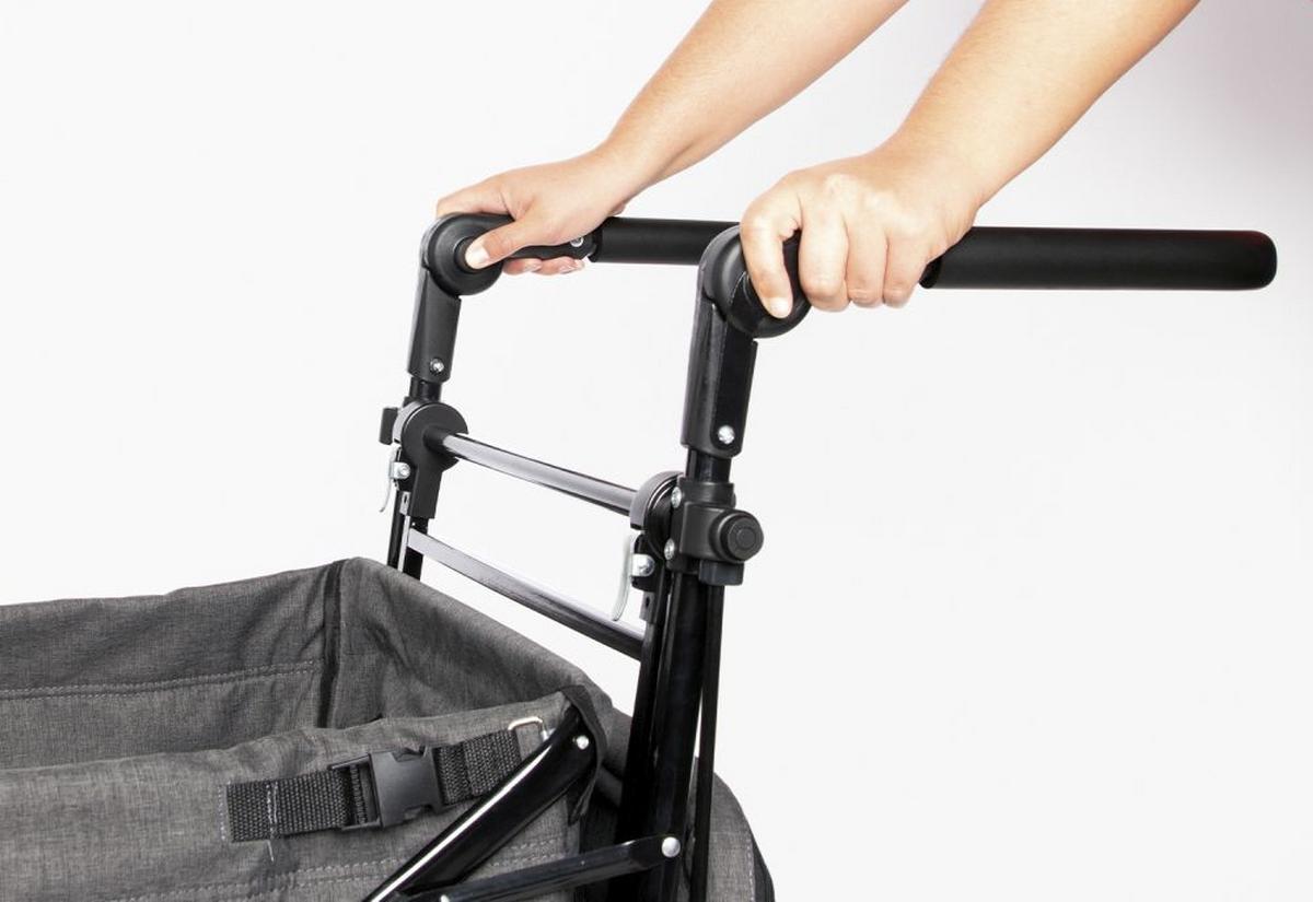 Bollerwagen Klappbollerwagen Addplus - Grau, Basics, Textil/Metall (120/56/67cm) - Pinolino