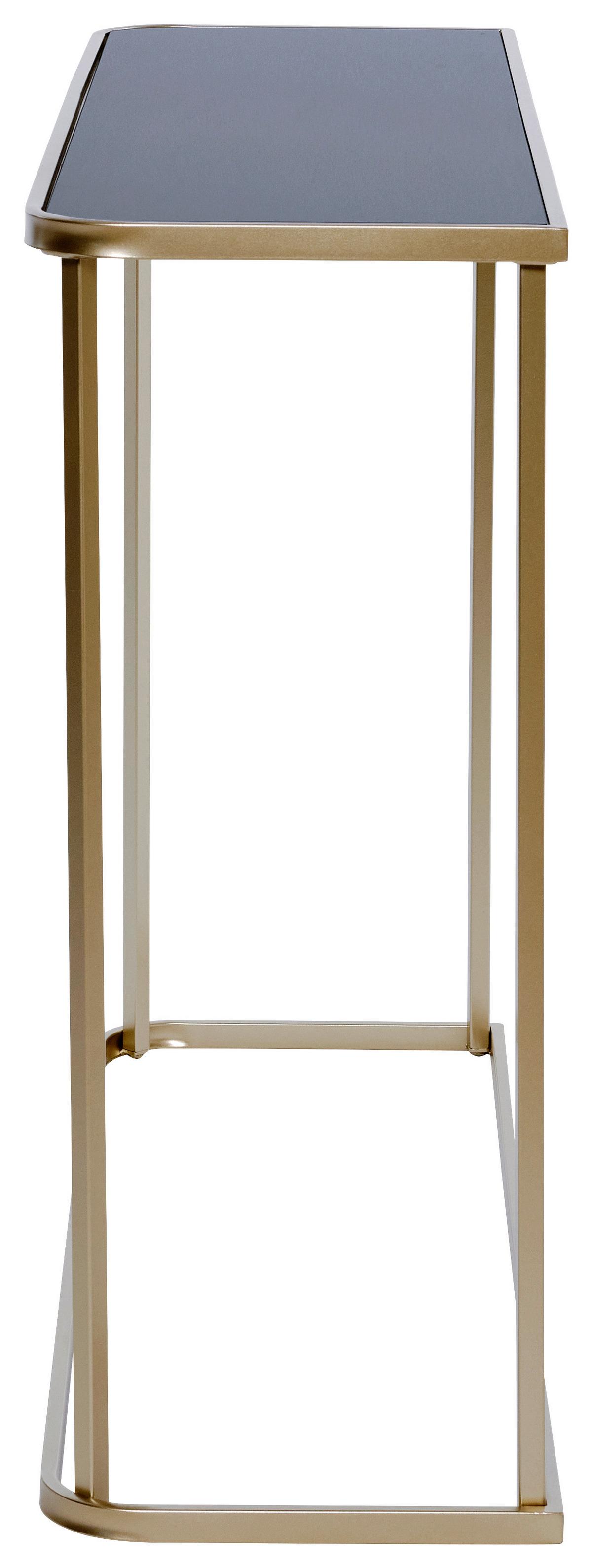 Konsolentisch Circo Goldfarben/Schwarz B: 30 cm - Goldfarben/Schwarz, MODERN, Glas/Metall (100/30/76cm) - Livetastic
