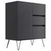 Sideboard Posseik Industrial Graphitfarben B: 76 cm - Schwarz/Graphitfarben, Design, Holzwerkstoff (76/93,6/42cm) - P & B