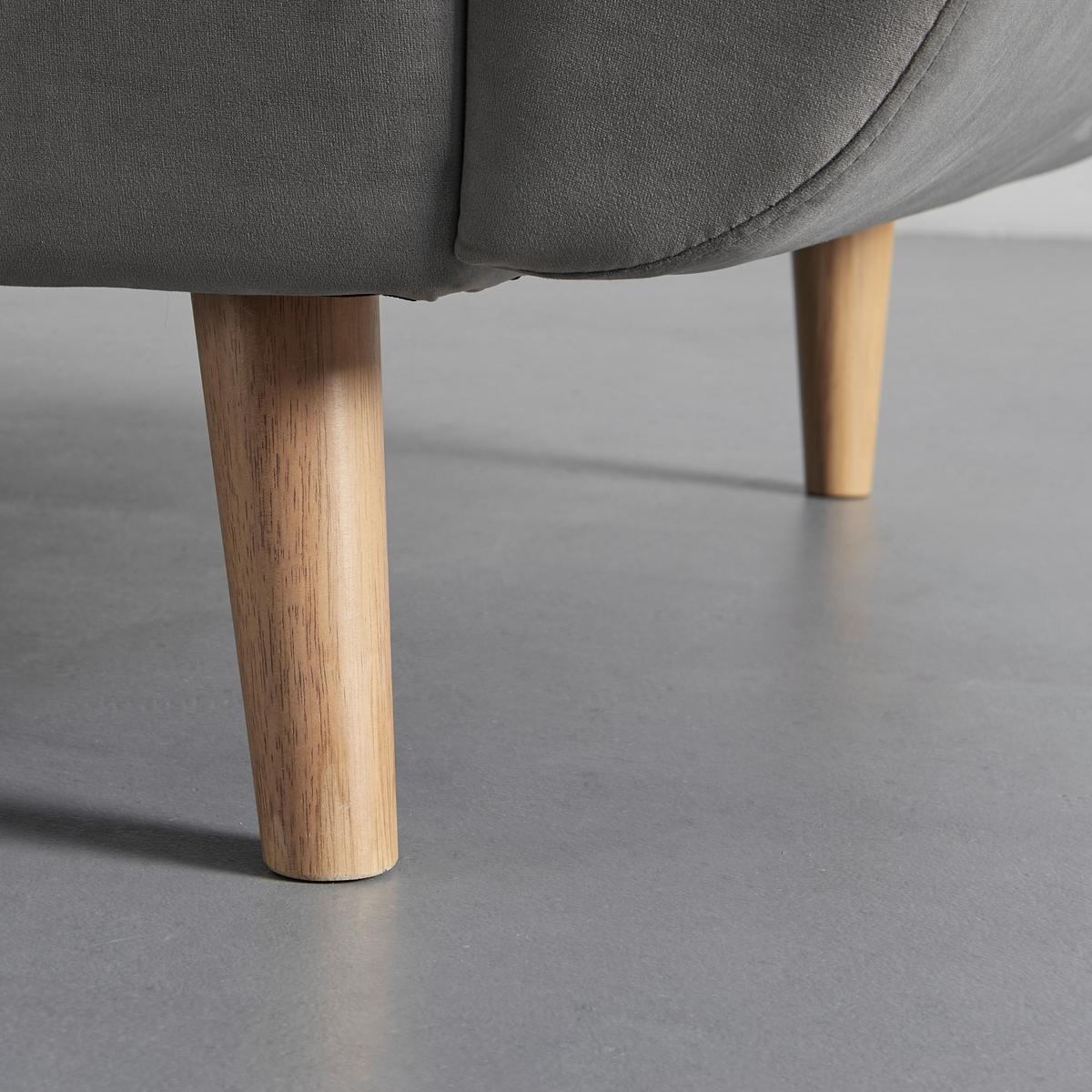 Rozkladacia pohovka CORA, sivý zamat, max. 360 kg - sivá/prírodná farba, Modern, drevo/textil (214/92/81cm) - Bessagi Home