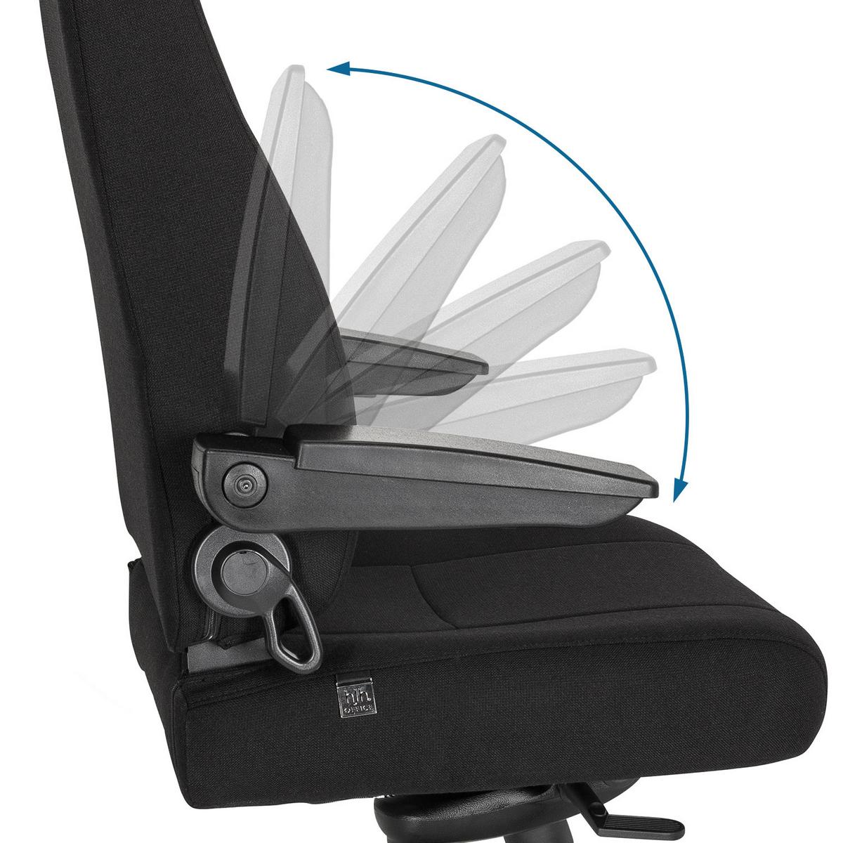 Chefsessel Hours Wippfunktion Schwarz Bis 150 Kg - Silberfarben/Schwarz, Basics, Kunststoff/Textil (70/152/70cm) - MID.YOU