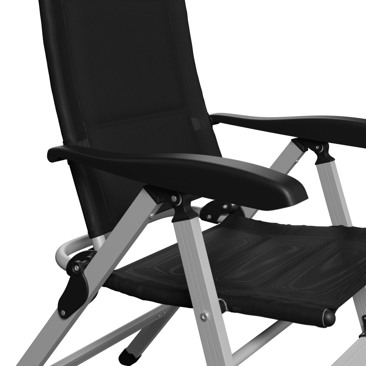 ZAHRADNÍ ŽIDLE GERI - černá/barvy stříbra, Basics, kov/textil (74/117/60cm)