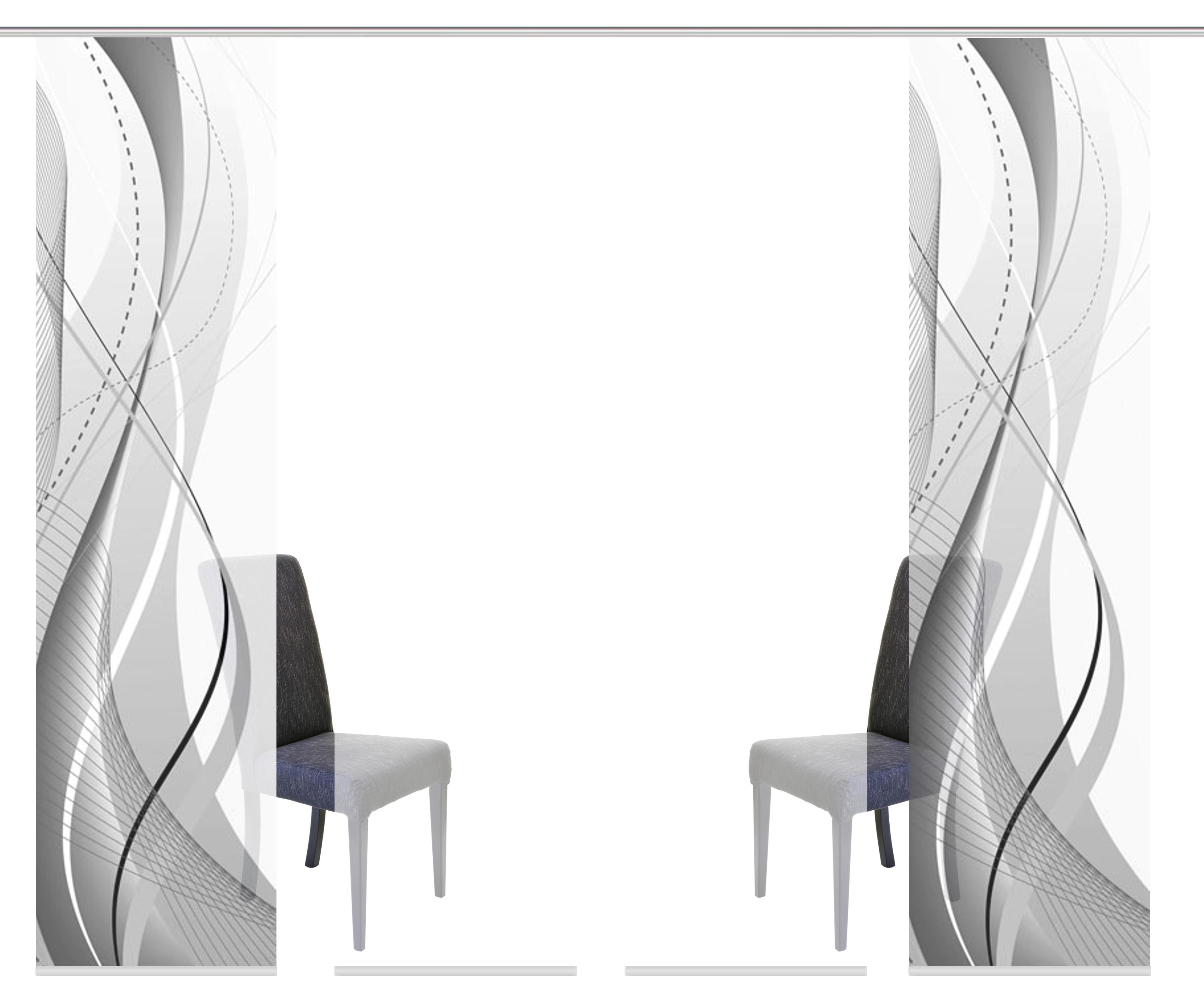 Flächenvorhang Carlisle Grau B: 60 Cm - Grau, Design, Textil (60/245cm)