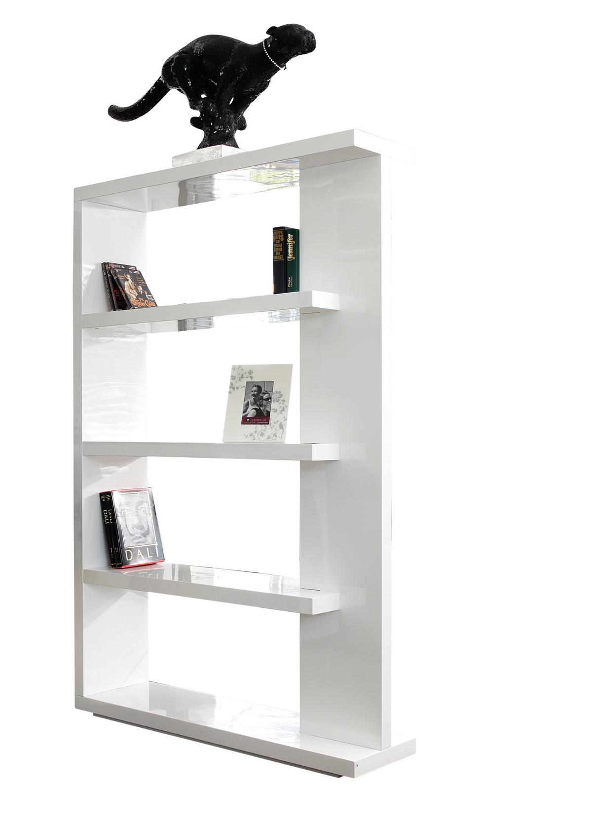 Raumteiler Weiß B: 128cm - Weiß Hochglanz/Weiß, Design, Holzwerkstoff (128/180/30cm) - MID.YOU