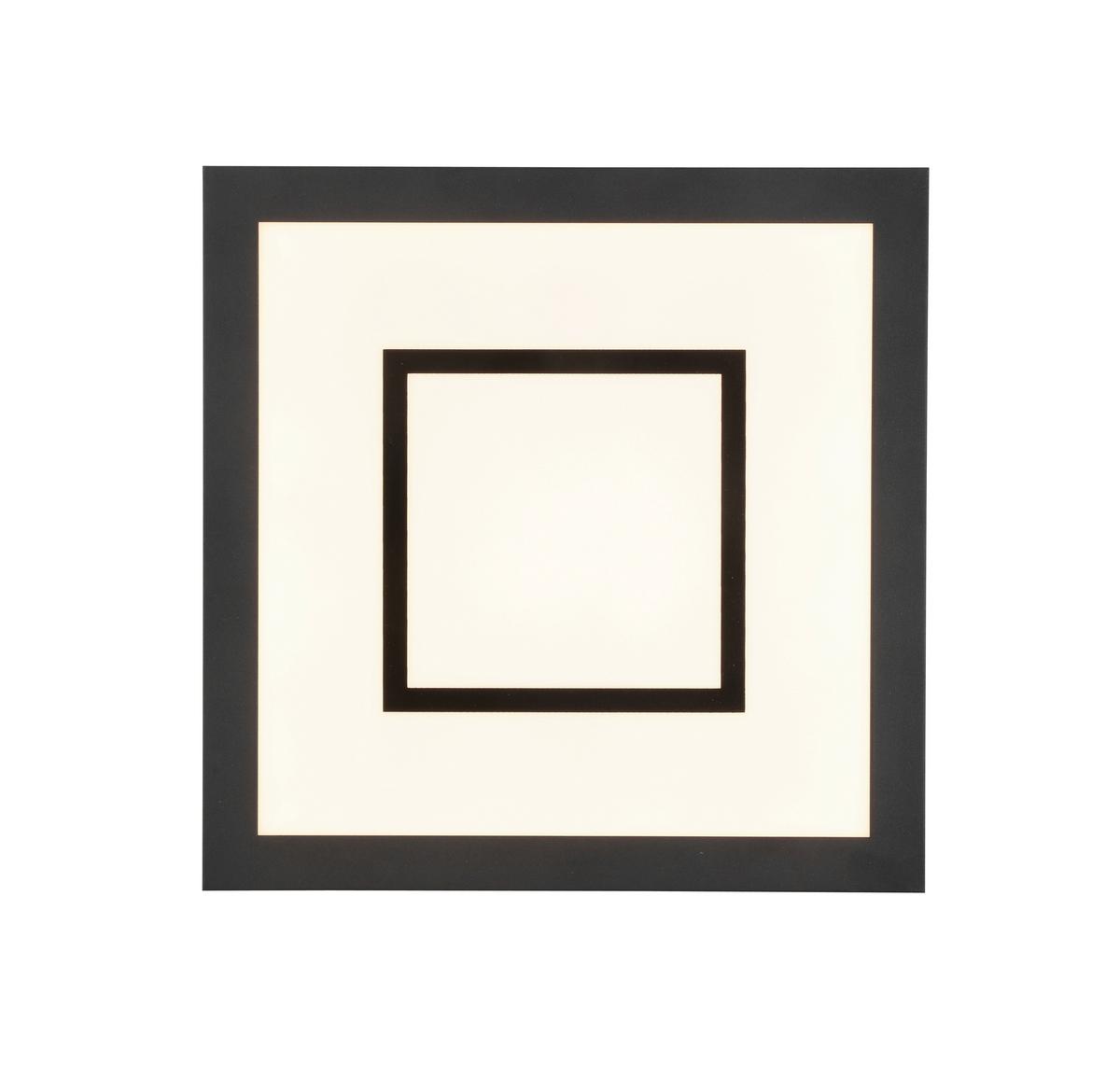 STROPNÍ LED SVÍTIDLO Prem, 35/35/6cm - černá, Moderní, kov/plast (30/30/5,5cm) - Modern Living