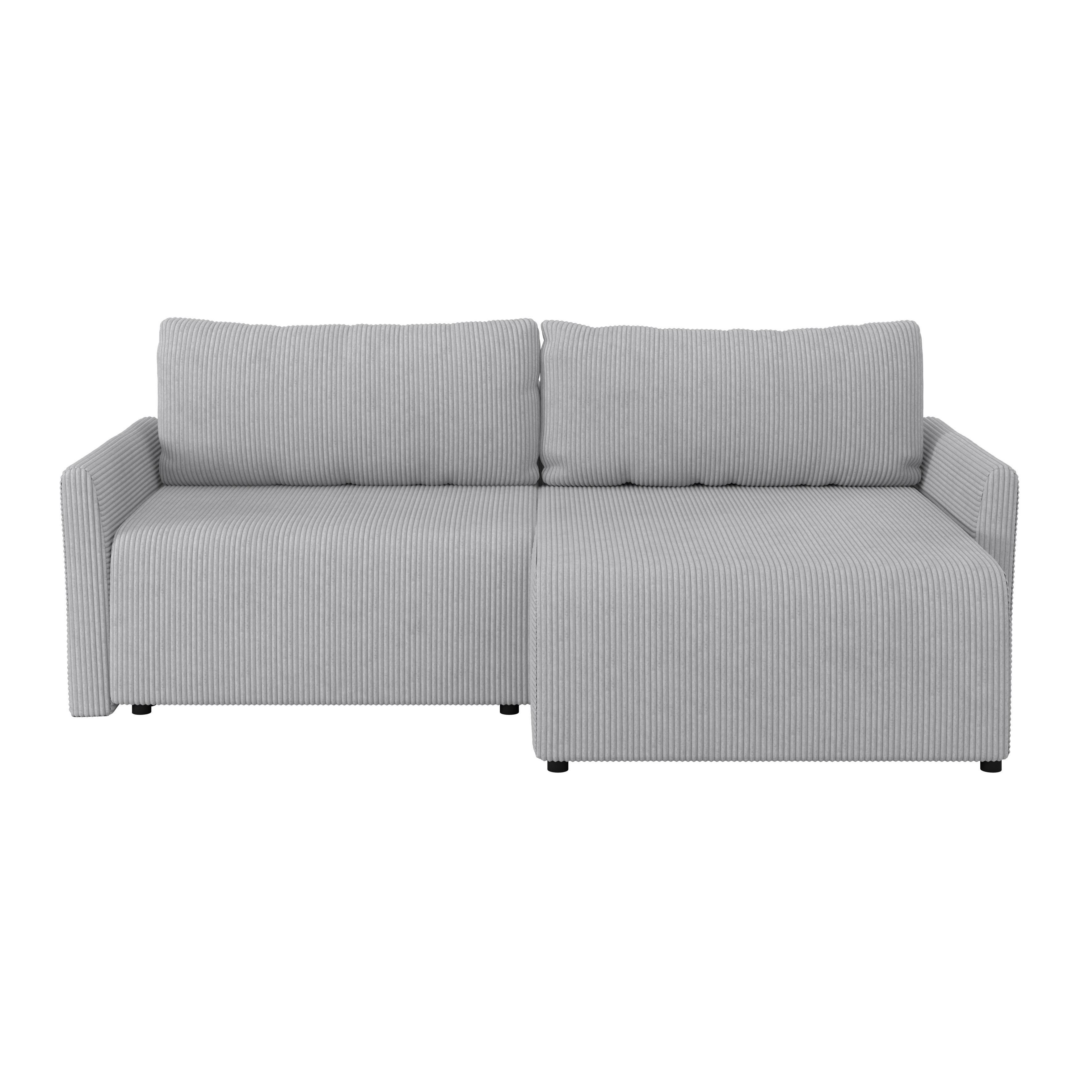 Ecksofa mit Schlaffunktion Sonos, Silberfarben 228x146 cm - Ecru/Silberfarben, MODERN, Textil (228/146cm)