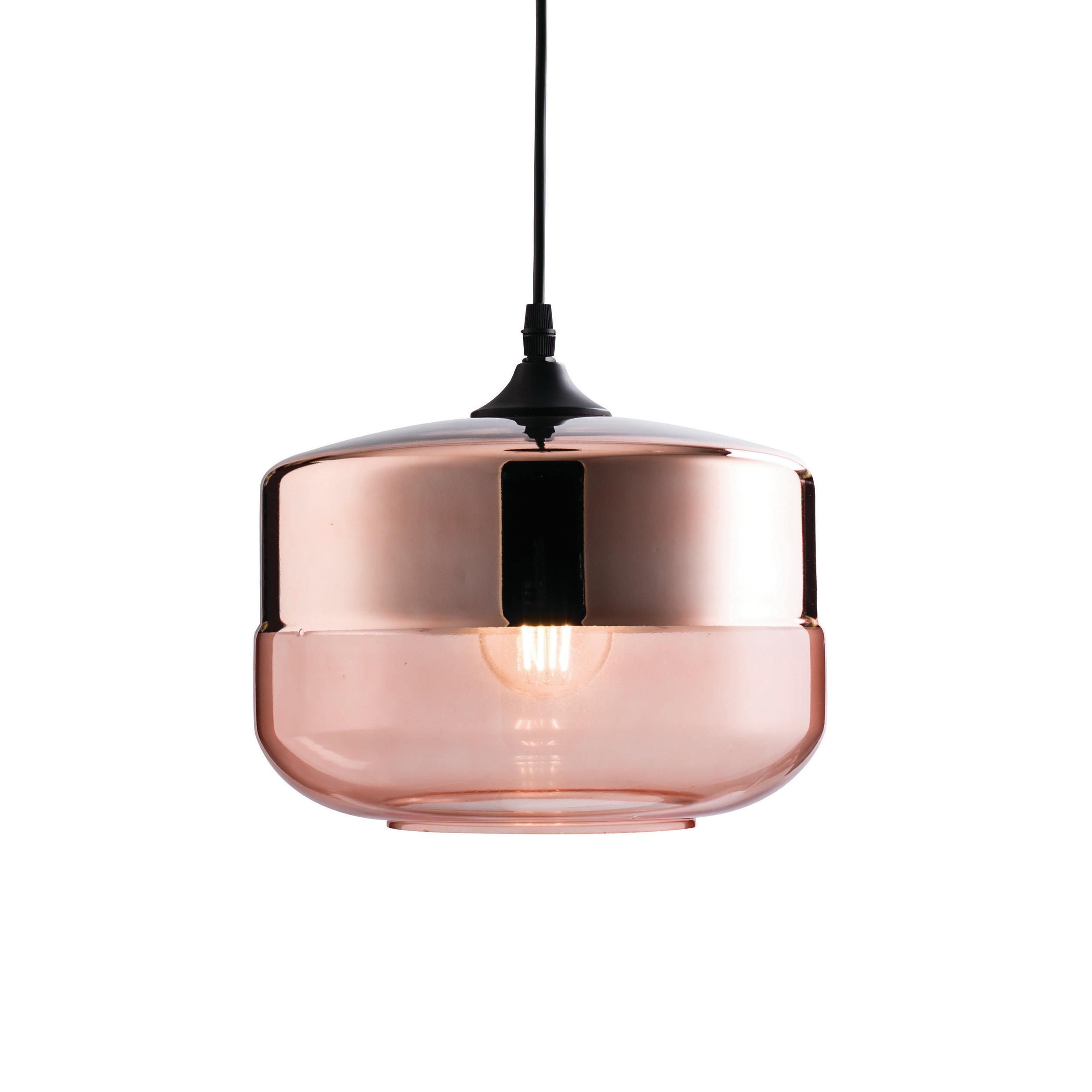 Hängeleuchte A1c5f7 - Cognac/Kupferfarben, Design, Glas (24,6/128,4cm) - ENDON
