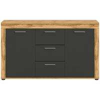 Sideboard Jam Eiche Dekor B: 125 Cm - Eiche Wotan, Design, Holzwerkstoff (125/80/35cm) - MID.YOU