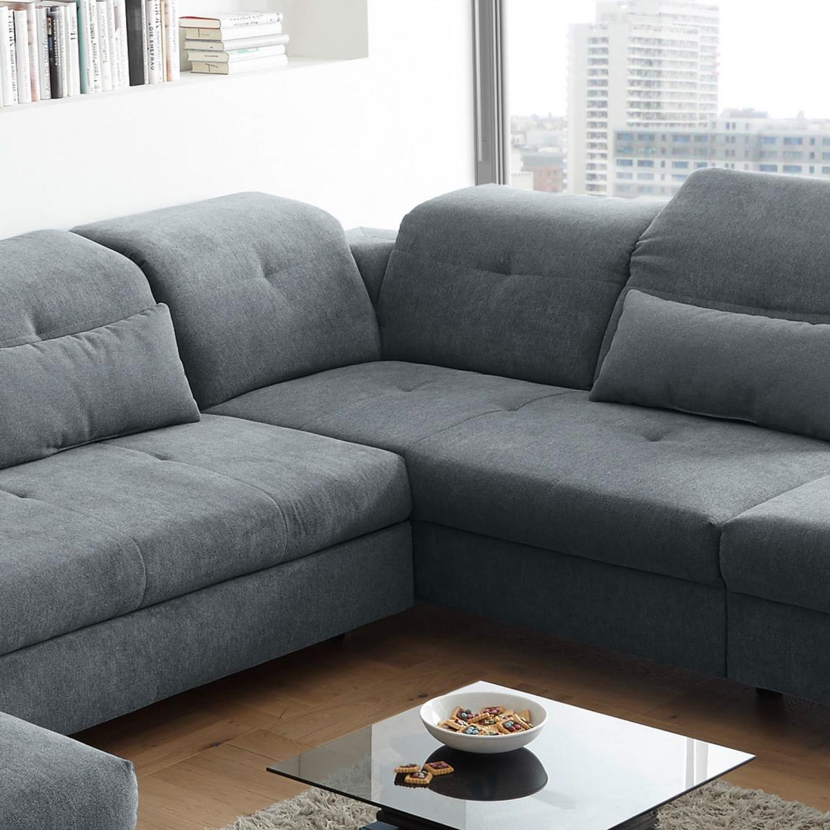 Wohnlandschaft Melfi - Anthrazit/Silberfarben, MODERN, Textil (168/350/245cm) - MID.YOU