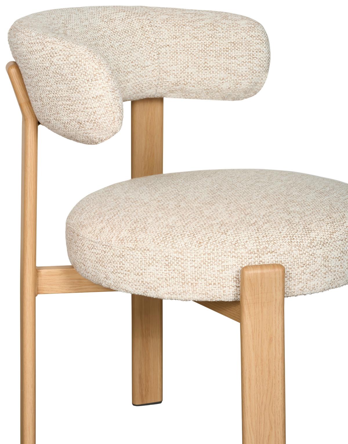Stuhl Nantes Beige B: 55 cm - Eichefarben/Beige, MODERN, Textil/Metall (55/75/56,5cm) - Livetastic