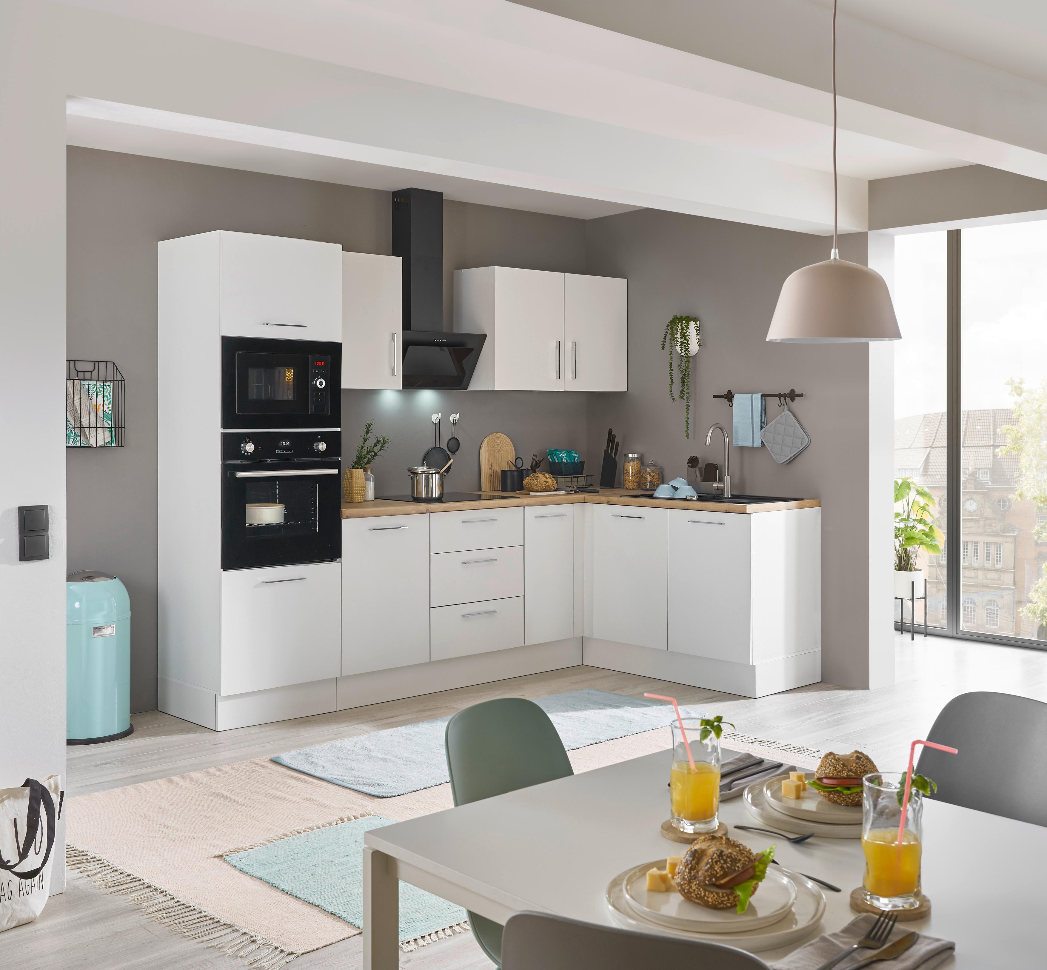 Eckküche Turin Weiß/Eiche Dekor 270x165 cm - Weiß/Eiche Artisan, Basics, Holzwerkstoff (270/165cm) - MID.YOU