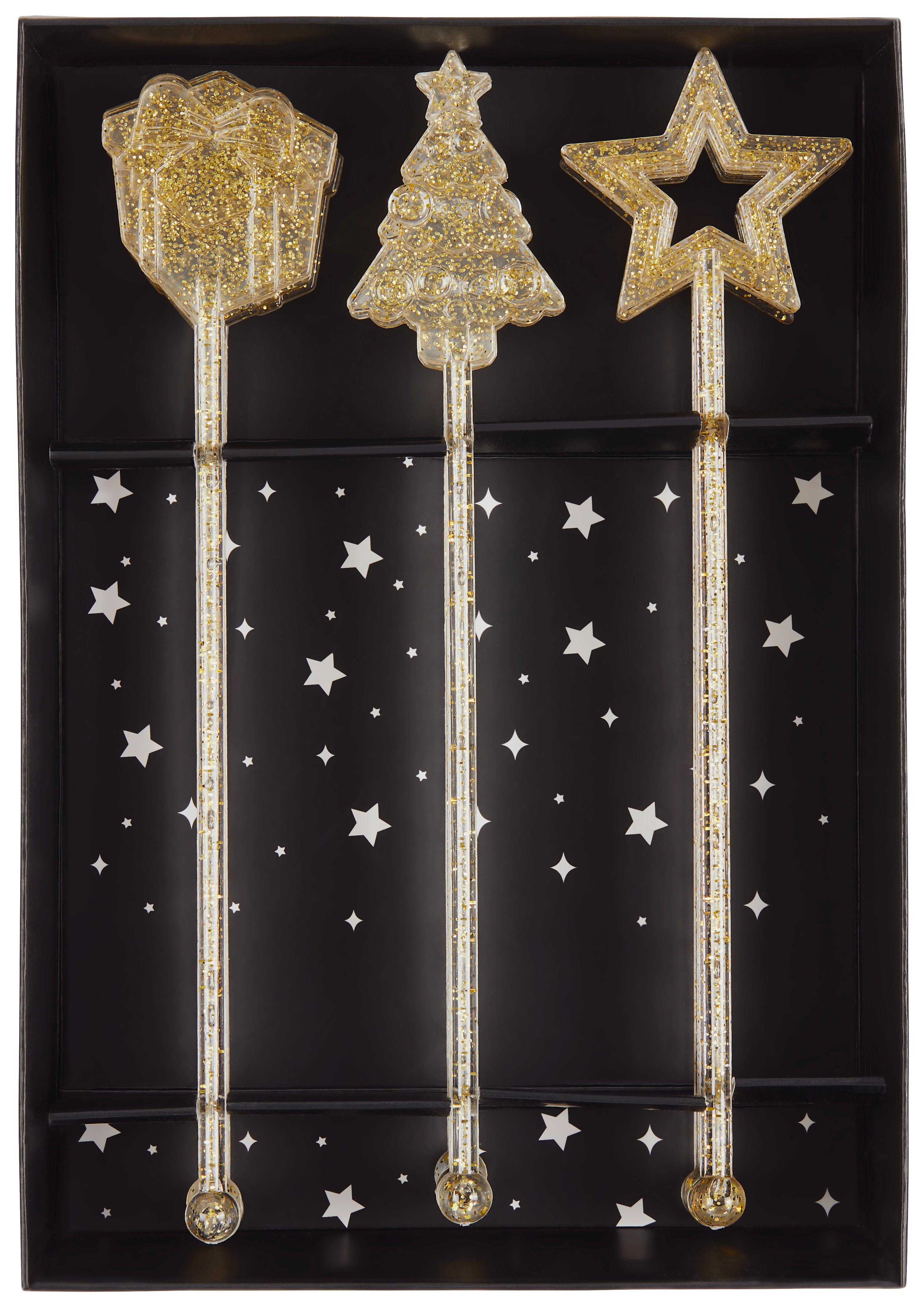 Rührstäbchen aus Kunststoff mit weihnachtlichen Endstücken