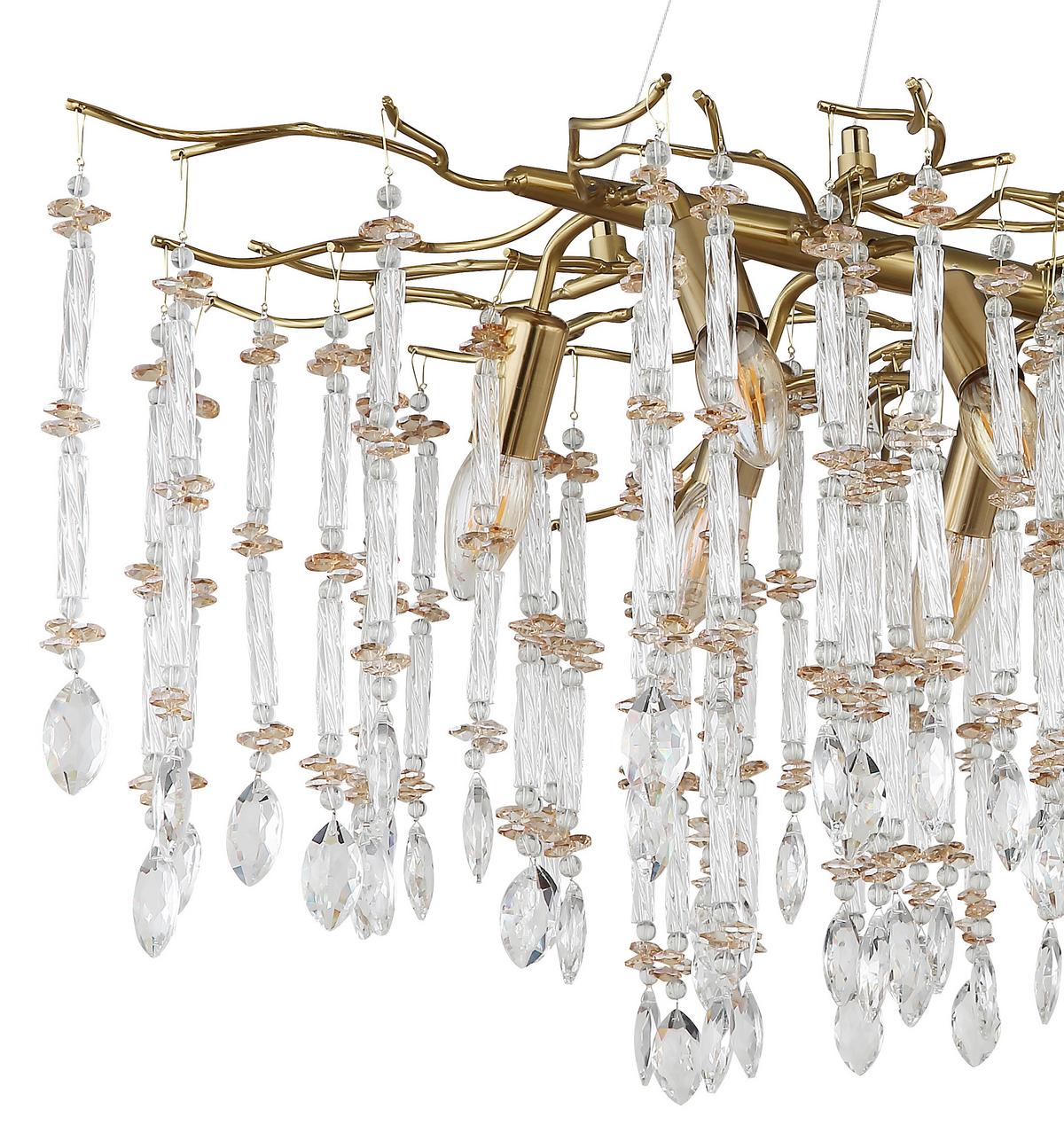 Hängeleuchte Gloria Kristalglas, 100x60x120 cm - Klar/Transparent, Design, Glas/Kunststoff (100/60/120cm) - Globo
