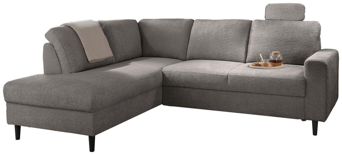 Eckschlafsofa Passione Anthrazit S: 200x242 Cm - Anthrazit/Schwarz, MODERN, Textil (200/242cm) - Livetastic