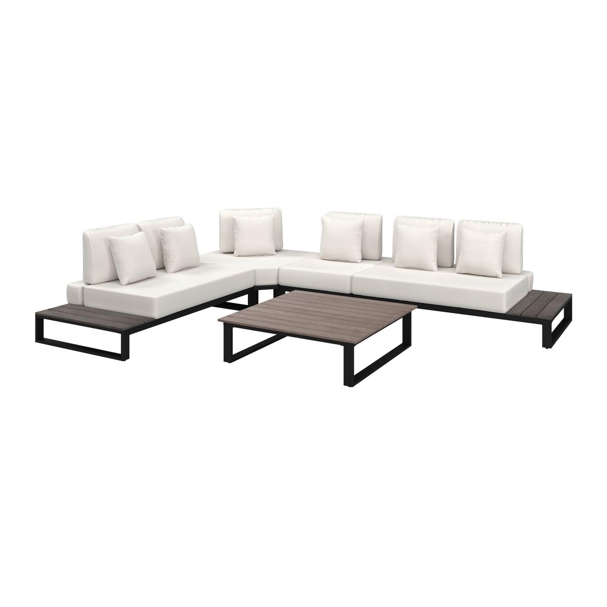 TERASOVÁ SEDACÍ SOUPRAVA SILVANO - bílá/šedá, Moderní, kov/textil (323/79cm) - Bessagi Garden