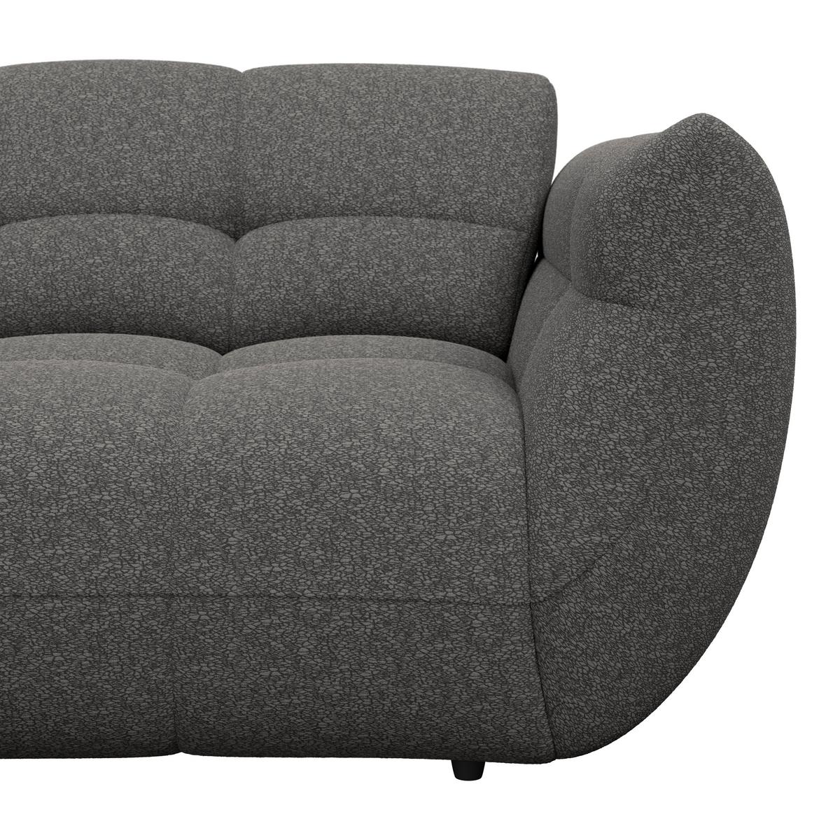 Ecksofa Panda Chenille grau, 178x280cm - Dunkelgrün/Schwarz, Trend, Textil (178/280cm)
