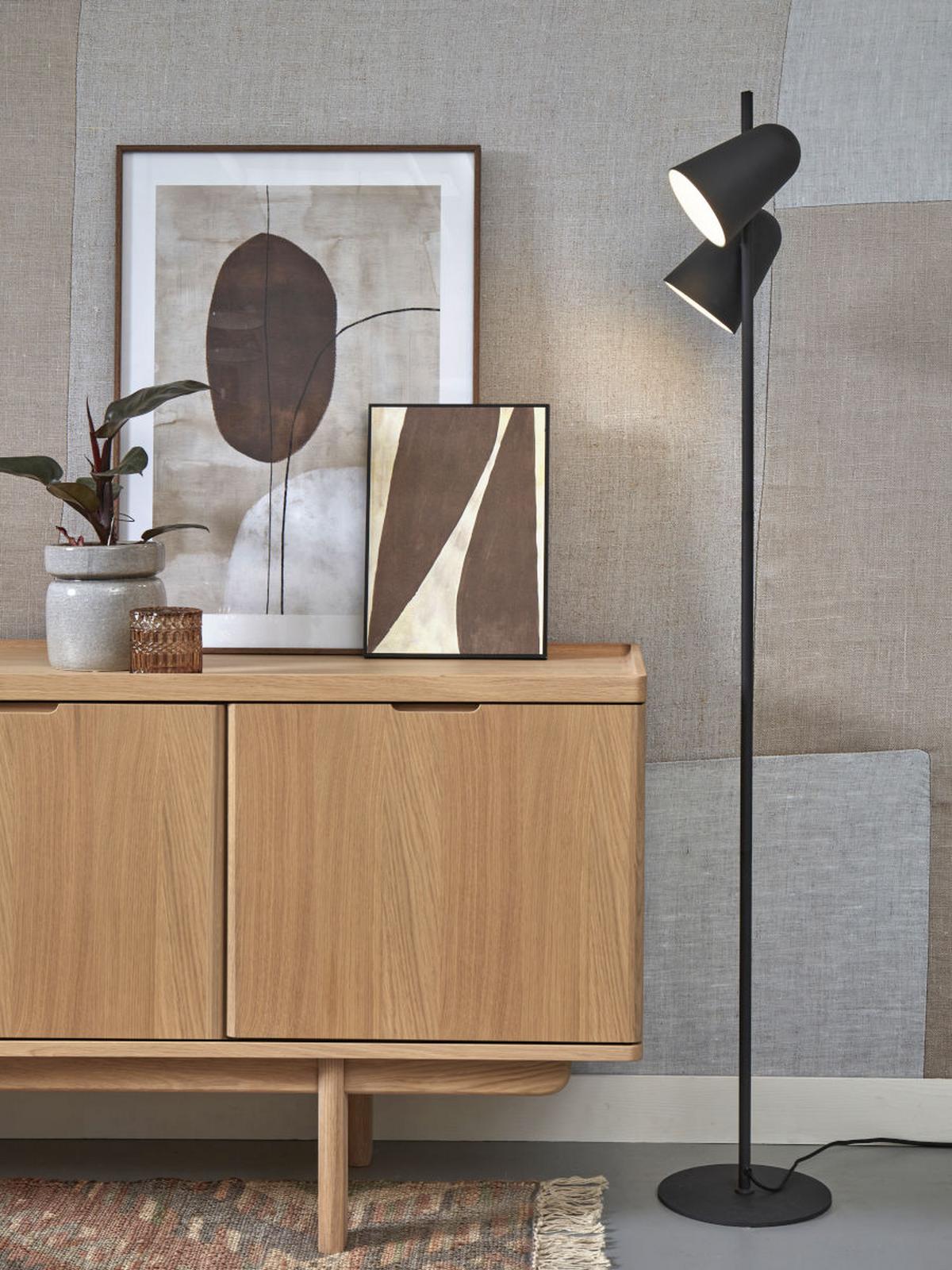 Stehlampe Salamanca Schwarz mit Schalter - Schwarz, Basics, Metall (28/145cm) - It's about Romi