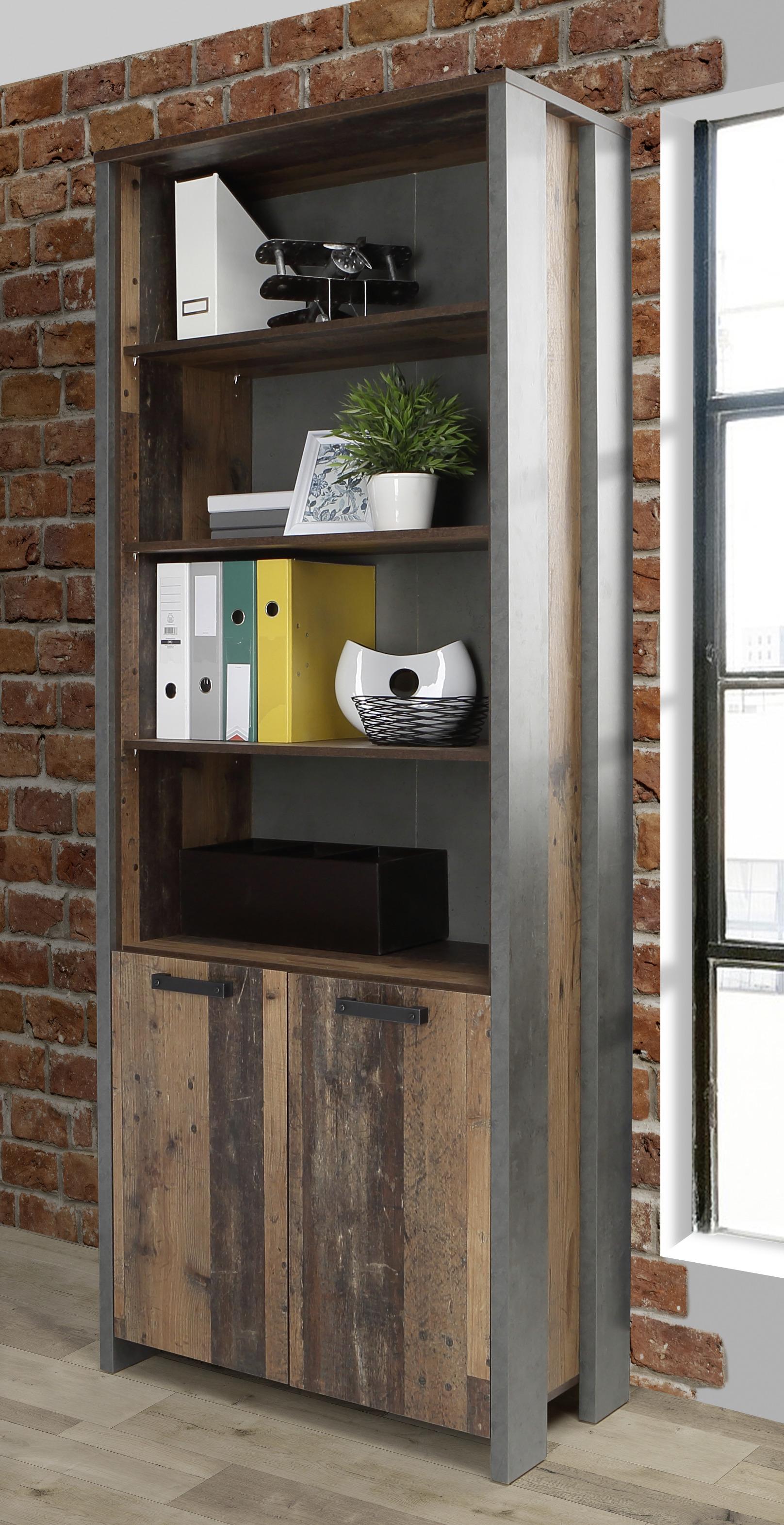 Aktenschrank Cliff Braun/Dunkelgrau B 86 cm - Dunkelgrau/Braun, KONVENTIONELL, Holzwerkstoff/Kunststoff (86/221/42cm) - MID.YOU